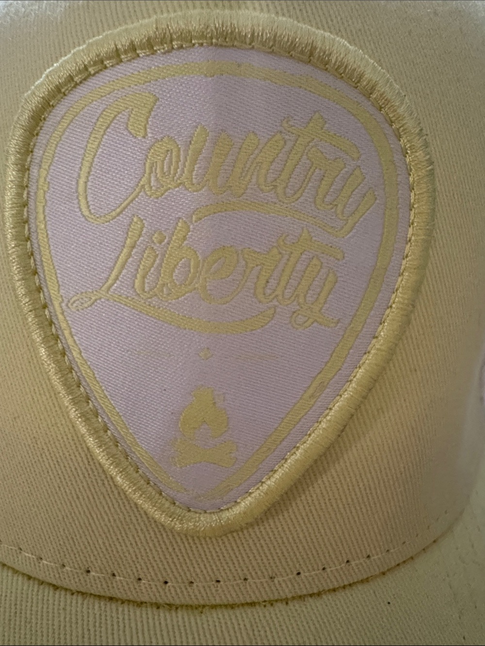 Country Liberty Yellow & Pale Pink Patch Baseball Cap